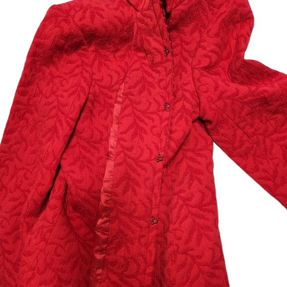 Coldwater Creek - NWT Red Textured Jacquard Ribbon Trim Blazer Jacket - Medium - Picture 11 of 11